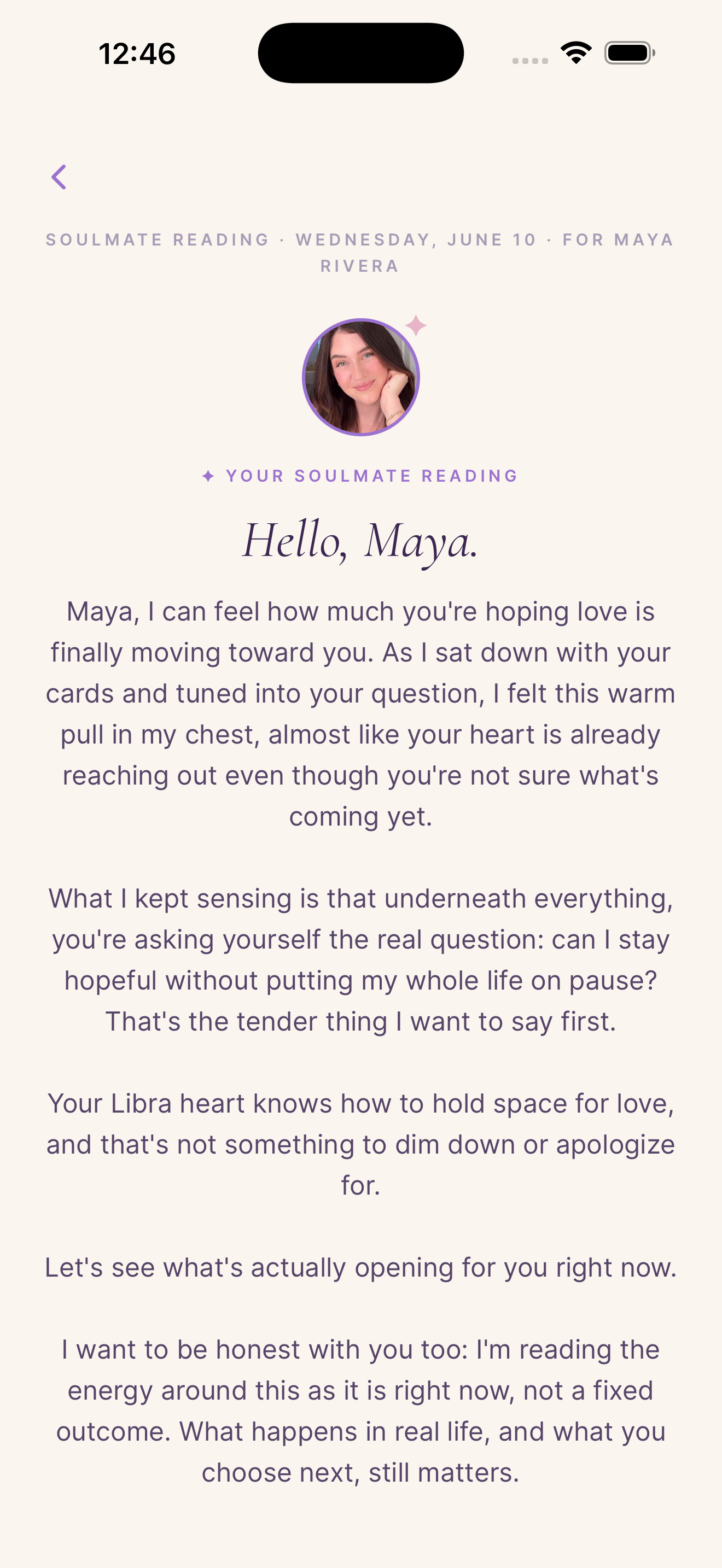 Mystica app, your soulmate reading