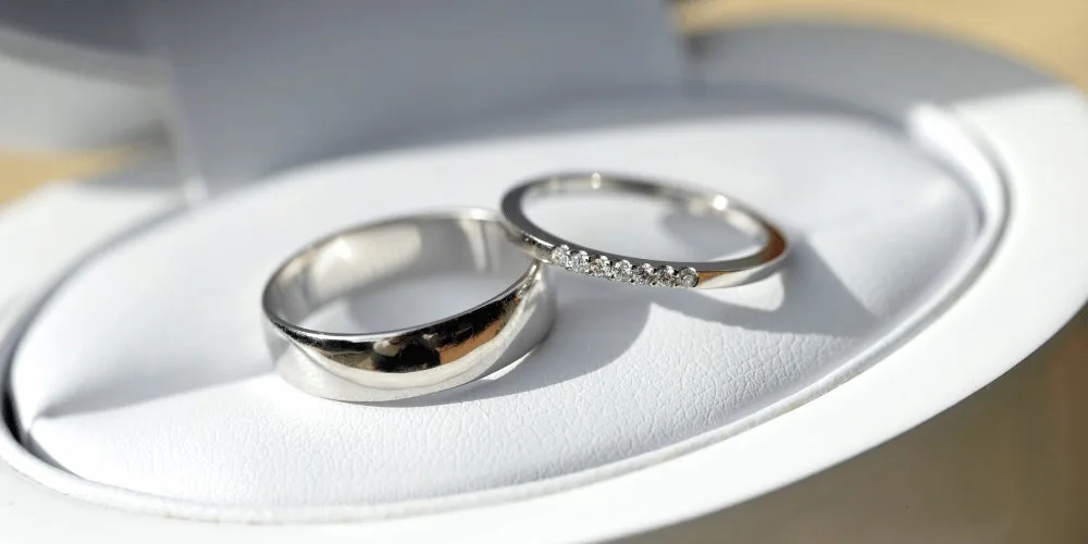 silver couple rings image