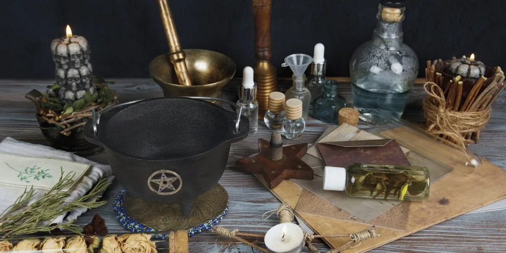 Wiccan altar components image