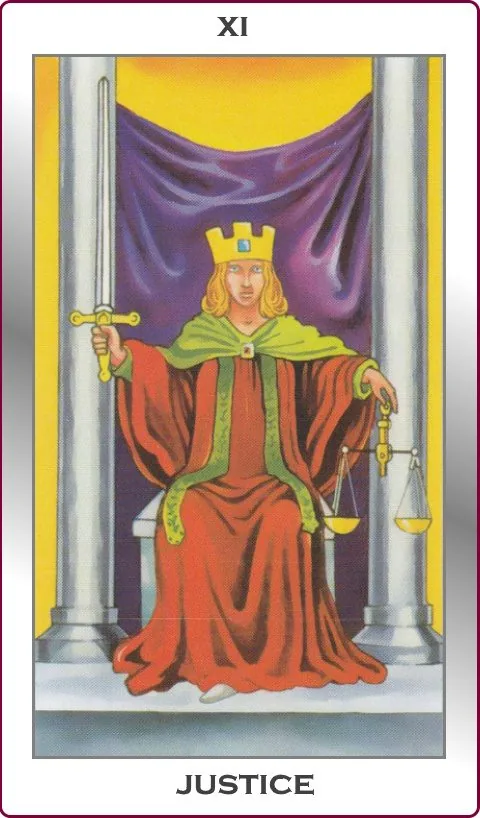 justic major arcana tarot card image