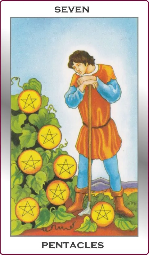 seven of pentacles card