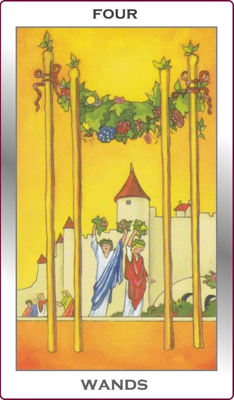 four of wands card