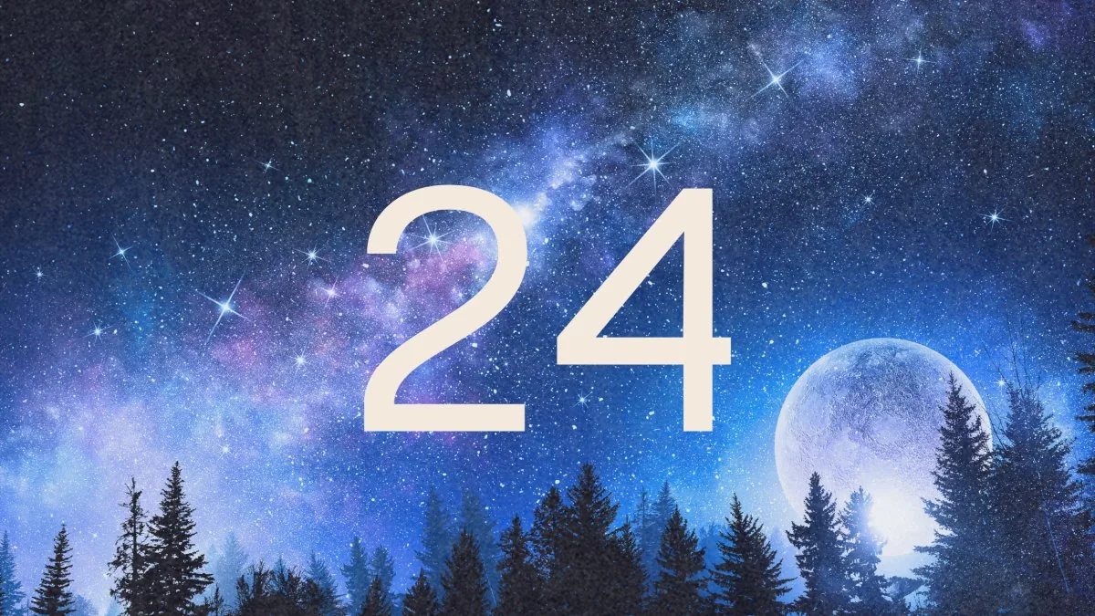 24 on a background of stars