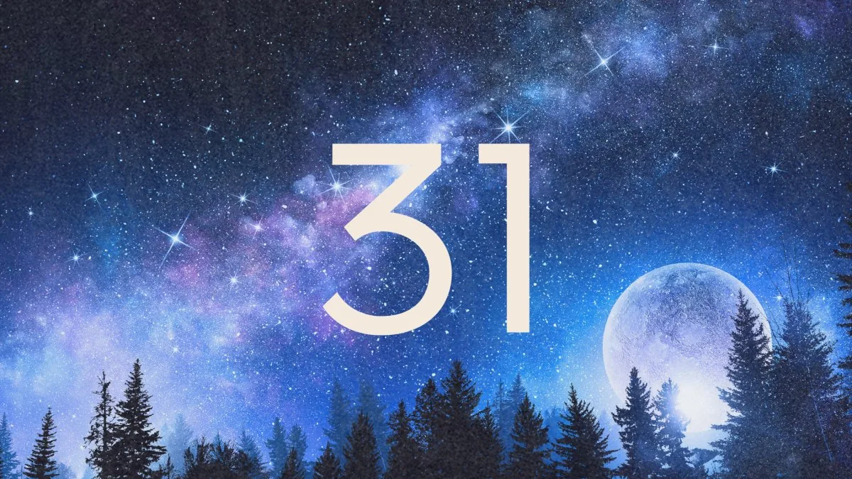 31 on a background of stars