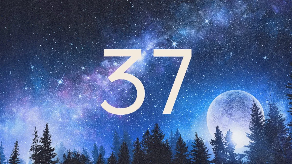 37 numerology on a background of stars