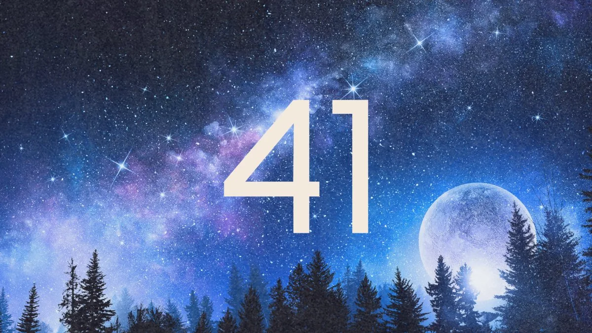 41 on a background of stars